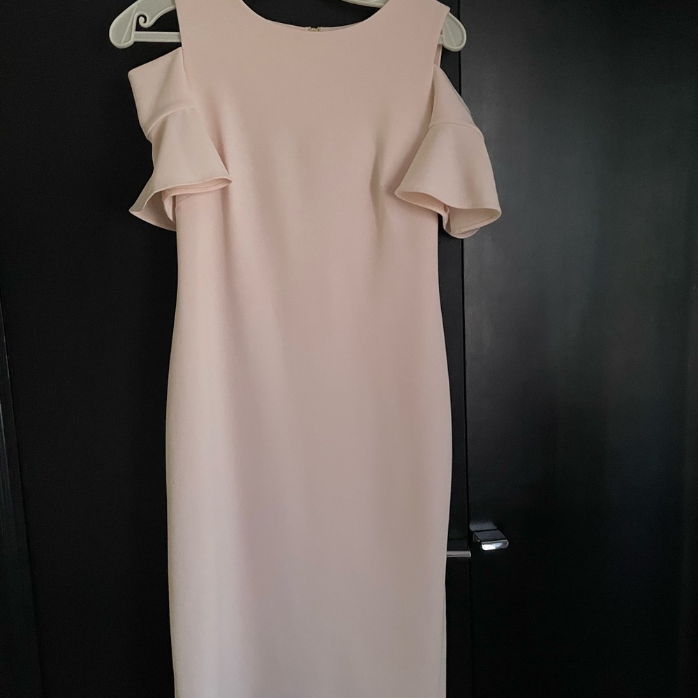 Calvin Klein Pink Sheath Dress with Cold Shoulder